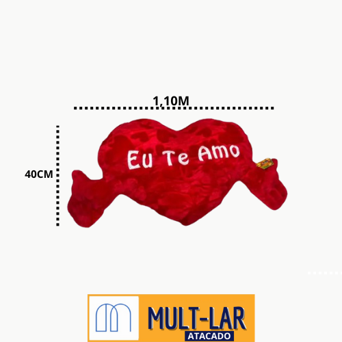 PELUCIA CORAÇAO C/ MAO 1,10M FE6852