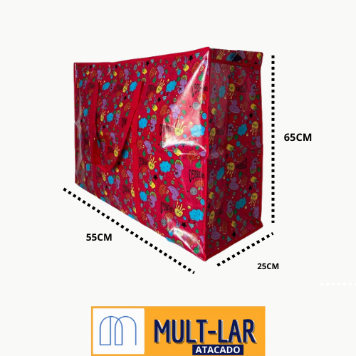 SACOLA DE COMPRAS C/ ZIPER 65X55X25 AX19087-A
