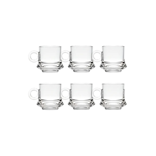 JOGO XICARA CAFE VIDRO ROBUSTA LISA 85ML 18159