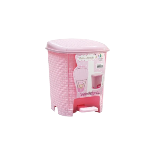 LIXEIRA RATTAN 6L ROSA BM2064