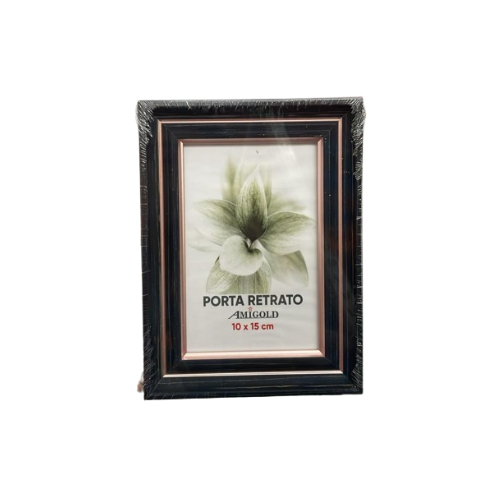 PORTA RETRATO 10X15 PLASTICO/VIDRO/MDF 6176