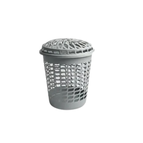 CESTO TELADO CINZA COM TAMPA 30L 2530