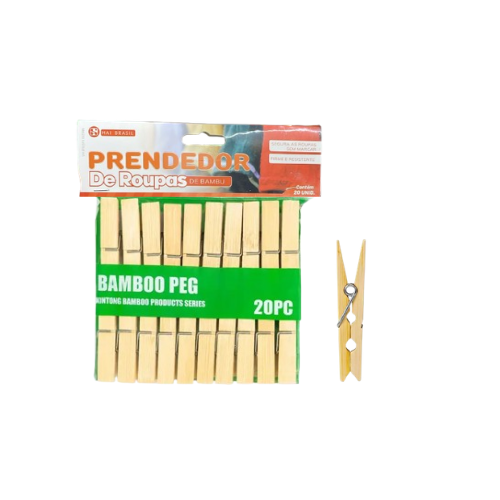 KIT PRENDEDOR ROUPAS BAMBU 20PÇS AIH1594