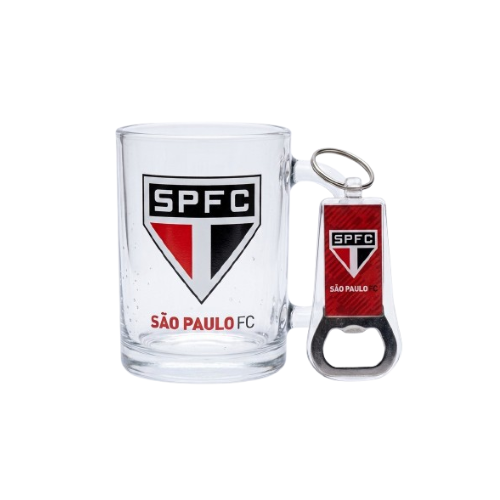 KIT CANECA VIDRO TIME SAO PAULO TWZB13150B-2