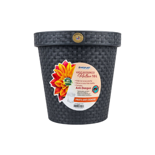 VASO RED. RATTAN PRETO 10LT 25820