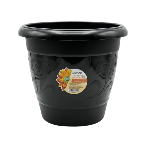 VASO REDONDO GRANDE PRETO 25291