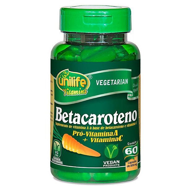 Betacaroteno - Vitamianas A e C - 60 cápsulas