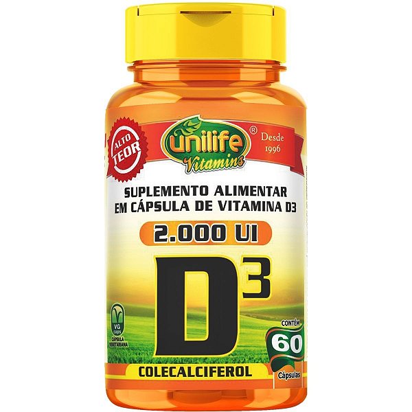Vitamina D3 - Colecalciferol 60 cápsulas