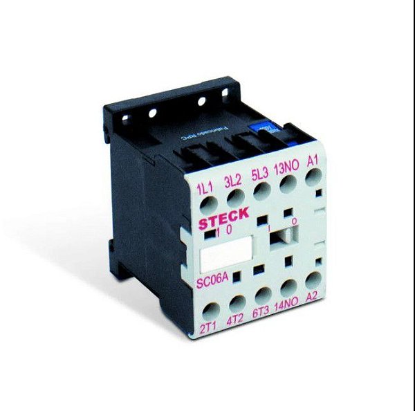 STECK SC09A10M30 – Mini Contator Auxiliar 9A, 1NA + 1NA Auxiliar, 220V 50/60Hz