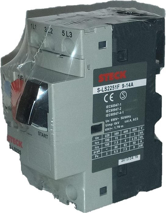 STECK SLS2251F - Disjuntor Motor 3P 25A (Faixa de Ajuste de Corrente: 9-14A)