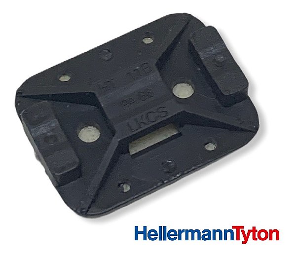 Fixador LKCS/A Preto 32x25, com adesivo, em PA6.6, pacote com 100 peças