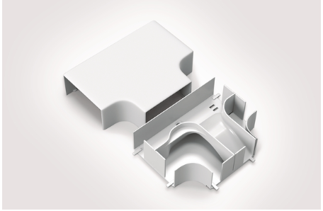 HELLERMANN ​​​​​​​FDDT – União em “T” com Tampa e Separador para Unicanal | Sistema Unicanal