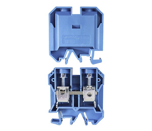 METALTEX MTB35 – Borne de Passagem Azul 35mm² para Trilho TS32/TS35 | Conexão Parafuso