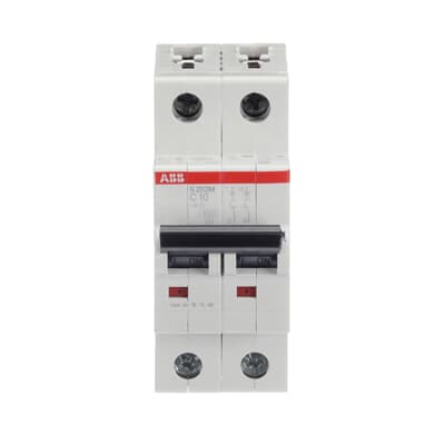 ABB S202 M-C10 – Mini Disjuntor 2P 10A Curva C | 10 kA | 230/400 V AC/DC