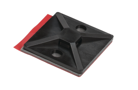 HELLERMANN MB4A – Fixador de Abraçadeira Autoadesivo 28,5x28,5mm | Fixação por Adesivo e Parafuso