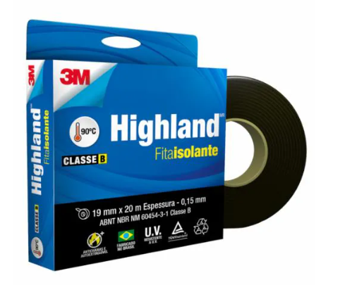 3M™ Fita Isolante Highland® Preta – 19 mm x 20 m