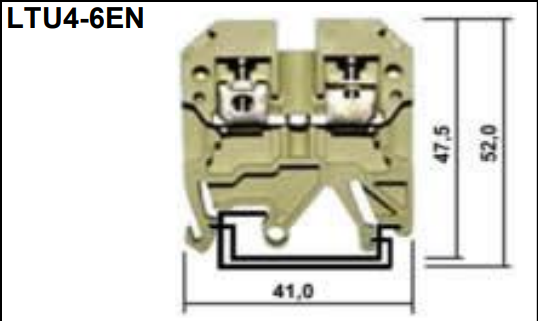 BHS LTU4 6ENBG – Conector Parafuso Bege 6 mm² (800 V / 41 A)