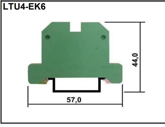BHS LTU4 6EK – Conector de Terra com Parafuso 6 mm² Verde/Amarelo para Trilho DIN TS35