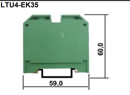 BHS LTU4 35EK – Conector de Terra com Parafuso 35 mm² para Trilho DIN TS35