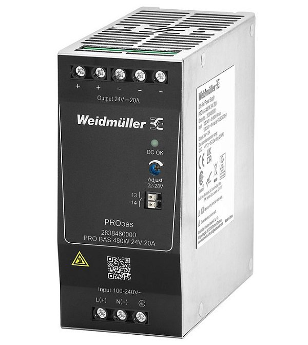 WEIDMULLER Fonte Chaveada 24Vcc 20A 480W PRO BAS 2838480000