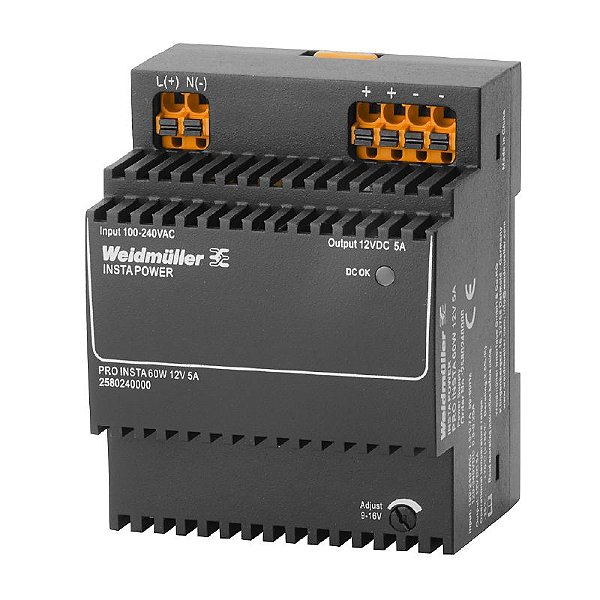 PRO INSTA - Fonte Chaveada 12V 5A 60W - 60x90x72