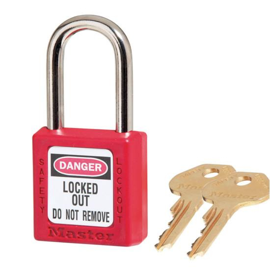 MASTER LOCK 410RED2KEY – Cadeado de Segurança LOTO Termoplástico Vermelho 38 mm c/ 2 Chaves