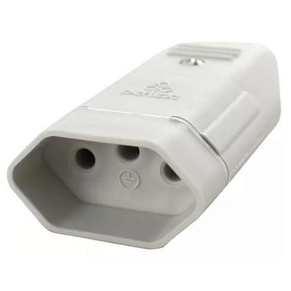 PERLEX 2046CZ – Plugue Fêmea Cinza (Tomada Móvel) 2 Polos + Terra | 20 A / 250 V~