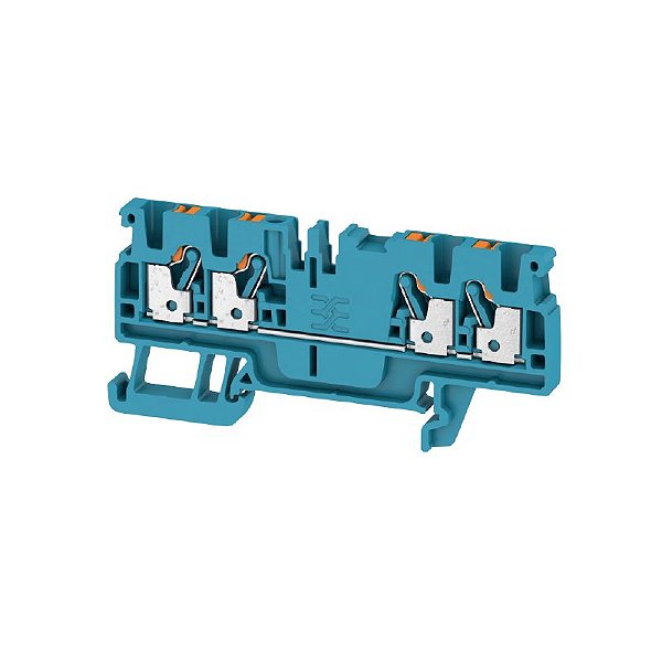 WEIDMÜLLER A4C 2.5 BL – Conector de Passagem Azul PUSH-IN 2,5 mm² e 4 Conexões