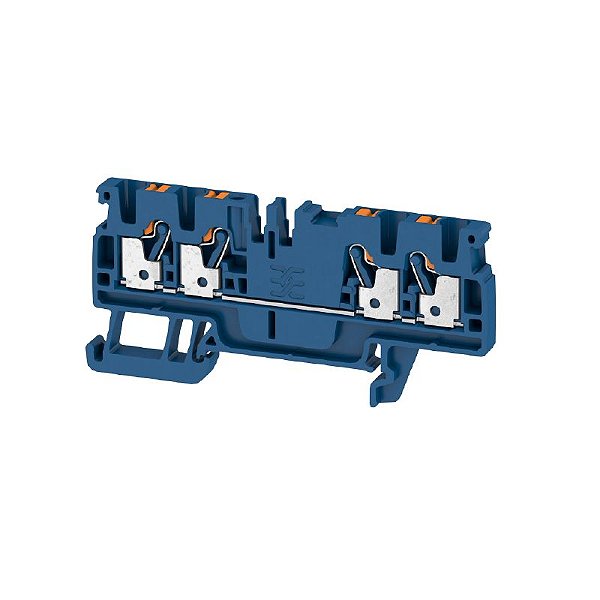 WEIDMÜLLER A4C 2.5 DBL – Conector de Passagem Azul Escuro PUSH-IN 2,5 mm² e 4 conexões