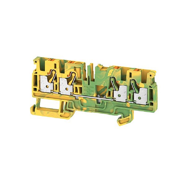 Conector Push-In A4C 4 PE Verde-Amarelo 4,00mm² 4 conexões