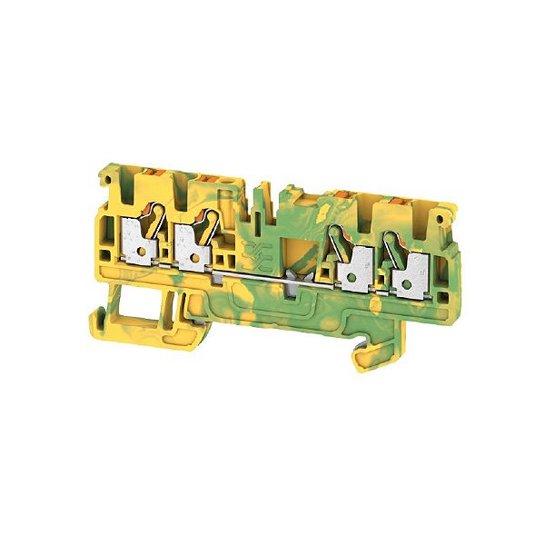 WEIDMÜLLER A4C 2.5 PE – Borne de Terra Verde-Amarelo PUSH-IN 2,5 mm² e 4 conexões