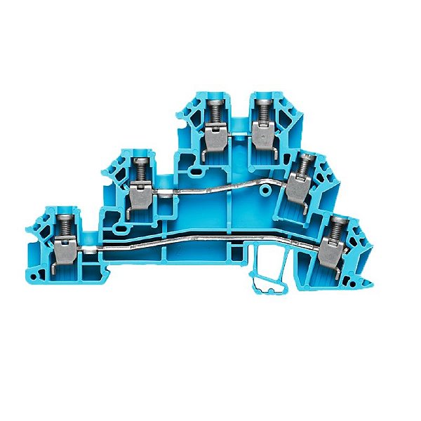 DLD 2.5 BL - Conector Triplo Parafuso Azul para fios de 2,5mm²