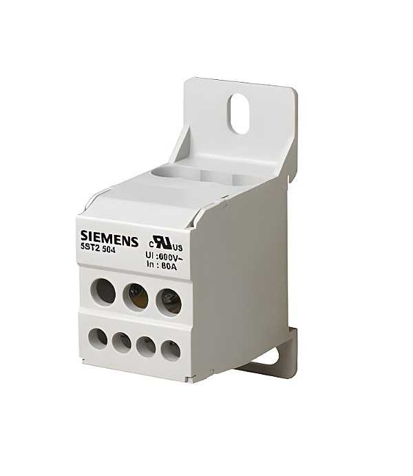 SIEMENS 5ST2504 – Bloco de Distribuição 1 Polo 80A para Trilho DIN