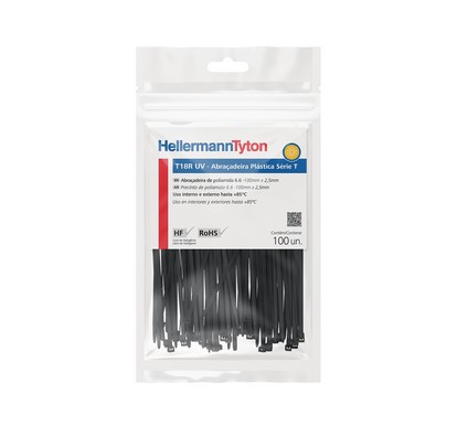 HELLERMANN T18R UV Preta C100 L2.5 Abracadeira PA6.6 010112359