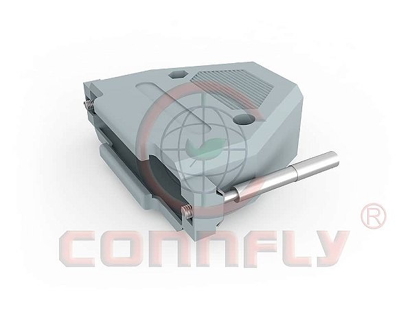 CONNFLY DS1045 – Capa Plástica Cinza para Conector DB9 com Kit Longo | ABS UL94 V-0