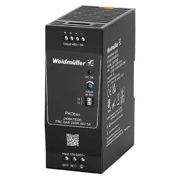 WEIDMULLER PRO BAS Fonte Chaveada MONO 48V 5A 240W 2838470000
