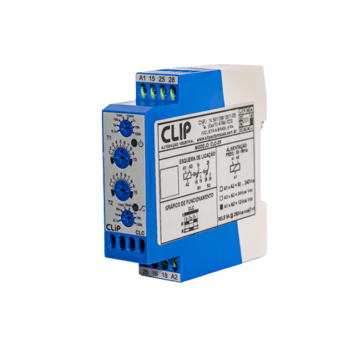 CLIP CLC-2R – Temporizador Digital Cíclico 0,1 s a 100 h, 12–24 VCA/VCC / 90–242 VCA | 2 Saídas SPDT