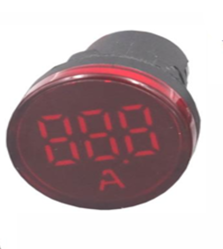 BHS BID-22A/R – Amperímetro Digital 0…100 A LED Vermelho Ø22 mm