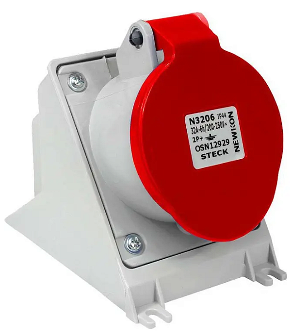 STECK N5206 – Tomada Sobrepor Vermelho 32A 3P+N+T 440V 6H IP44 | Newkon
