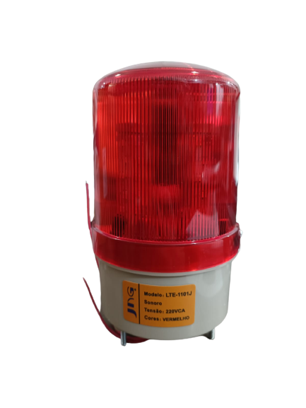 JNG LTE-1103 – Sinaleiro Giratório (Giroflex) Vermelho 24Vcc | Fixação Direta