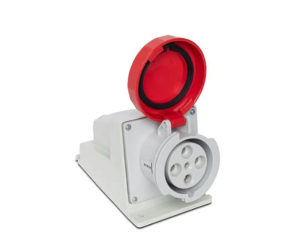 STECK N4506 – Tomada Sobrepor Vermelha 63A 3P+T 440V 6H IP67 | Newkon