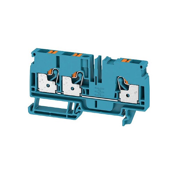 WEIDMÜLLER A3C 6 BL – Conector de Passagem 3 Conexões x 6 mm² | Conexão Push In
