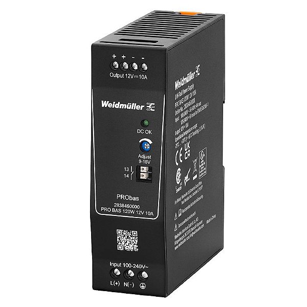 WEIDMULLER Fonte Chaveada PRO BAS  12V 10A 120W 2838450000