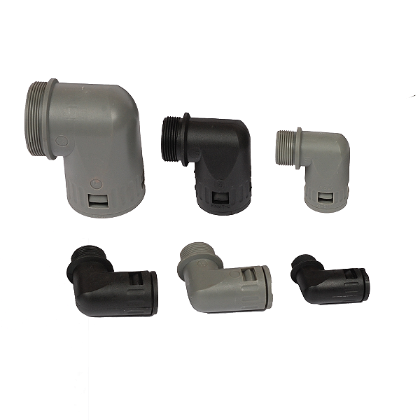 WEYER WQW1-PG36 – Terminação Curva 90º Engate Rápido para Conduíte AD42.5 | Rosca PG 36