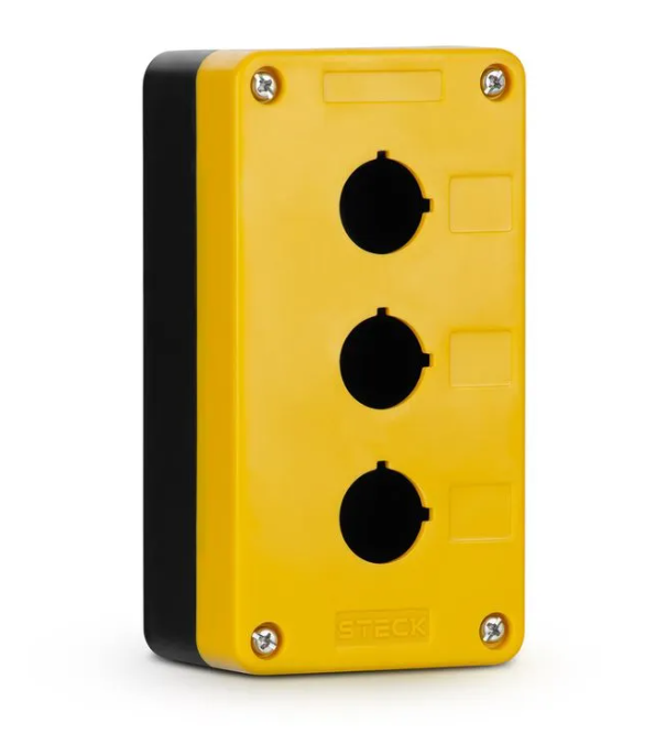 STECK S-Q3K – Caixa Botoeira 145x75x57,5mm para 3 Dispositivos Ø22,5mm | IP65 Linha MAX