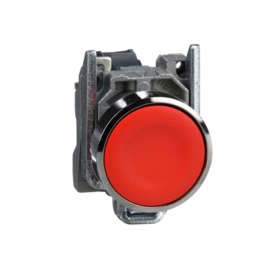 Schneider XB4BA42 – Botão Metálico Vermelho Ø22mm 1NF Retorno por Mola