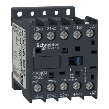 SCHNEIDER CA3KN22GD – Contator Auxiliar TeSys K 2NA+2NF 125V CC 10A
