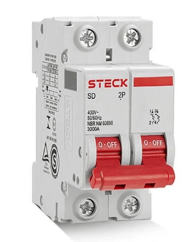 STECK SDD62C20 – Disjuntor Bipolar 20A Curva C 3kA 220/380V
