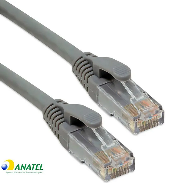 LEGRAND 51826 – Patch Cord CAT6 UTP Cinza Conexão RJ45 | Cabo com 5 Metros