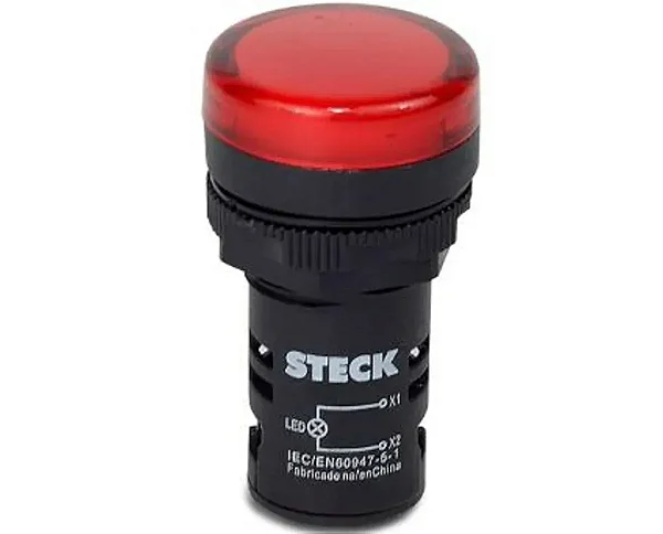 STECK SLDS3801 – Sinaleiro Plástico Vermelho 22 mm 380 V LED
